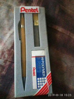 Набор фирменный карандаш, грифели, ластик