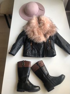 Кожаная куртка с мехом Matalan