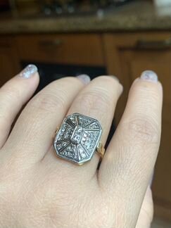 Золотое кольцо с бриллиантами СССР 750проба