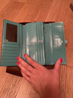 Кошелек голубой кожаный Dissona