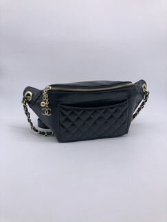 Черная Сумка Поясная Chanel 2.55 на пояс Клатч Шан