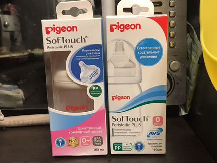 Новые бутылочки pigeon softouch 0+