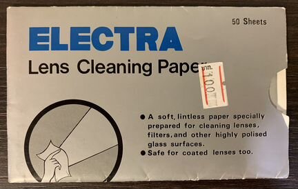 Бумага для очистки линз и объективов