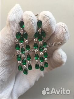 Новые золотые серьги Graff 585 с брил. 1.1 ct