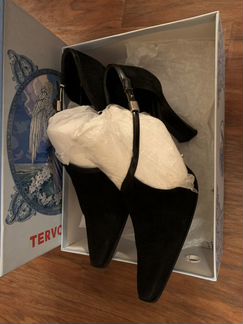 Туфли замшевые черные р.37,5 (Италия)